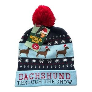 🎅 Wembley Dachshund Through the Snow Musical Beanie | New with Tags